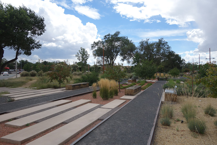 Some of the disused rails in the Railyard Park.