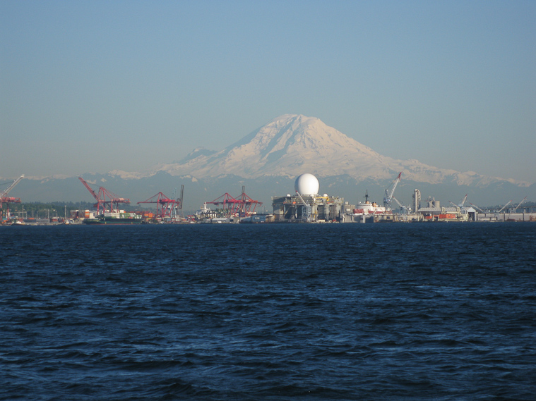 Mount Rainier from a cruise boat where the SIA had its banquet.