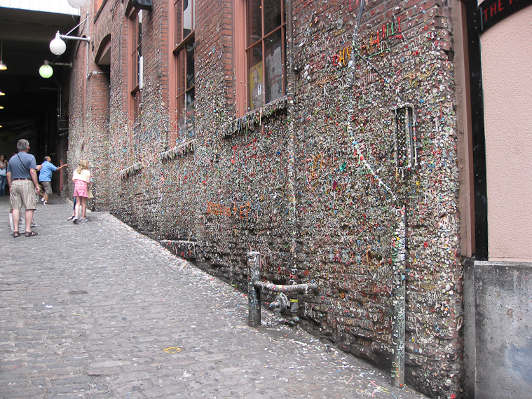 Post Alley in Seattle, decorated with billions of wads of chewing gum.