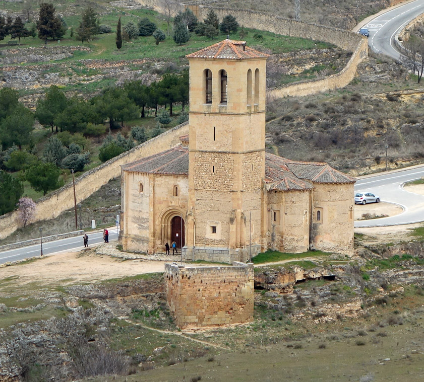 It's not apparent, but this is a 12-sided church (essentially circular) with three apses on the east (right) and a newer tower on the southeast.