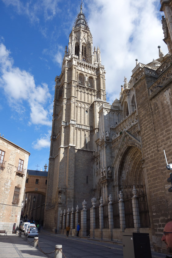 The west end of Toledo Cathedral, facing the Ayntamiento (City Hall) out of this picture to the left.