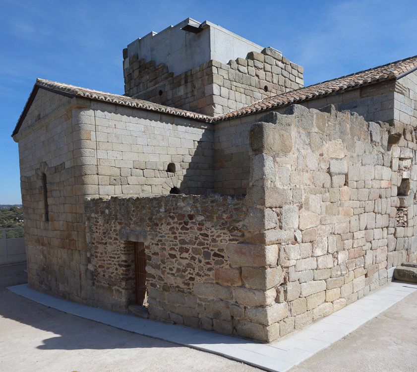 Outside the northwest corner, with the ossuary nearest to the camera.