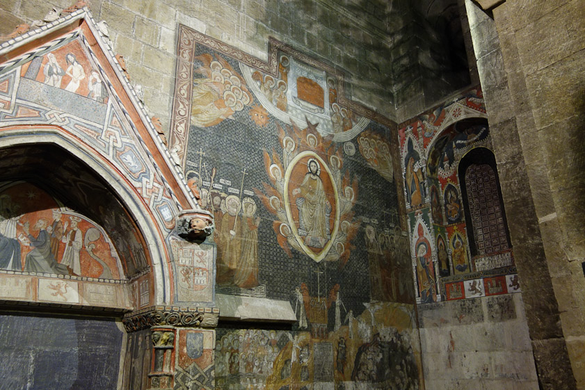 La Capilla de San Martín, in the northwest corner of Salamanca Old Cathedral. the paintings are Gothic, from 1265.