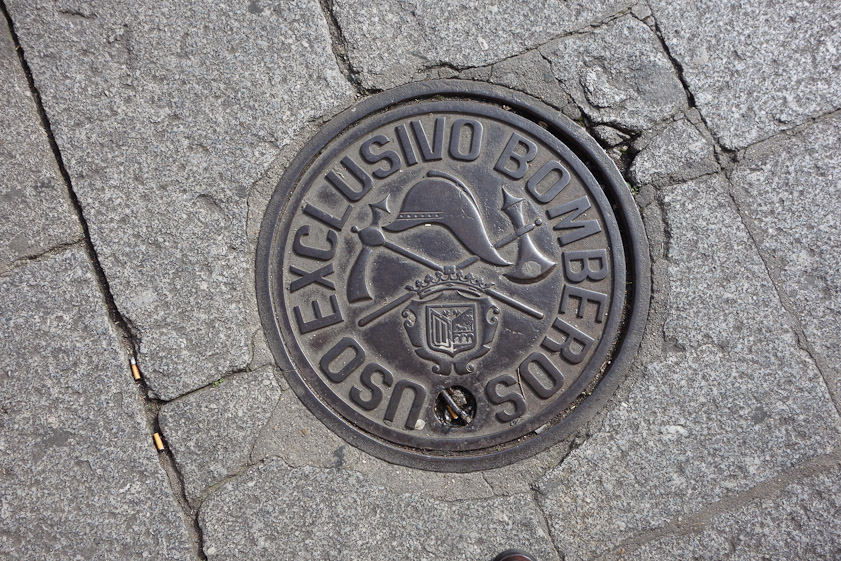 Manhole cover in Salamanca. Exclusively for the use of firefighters.