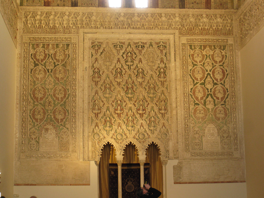 The decoration is painted stucco.