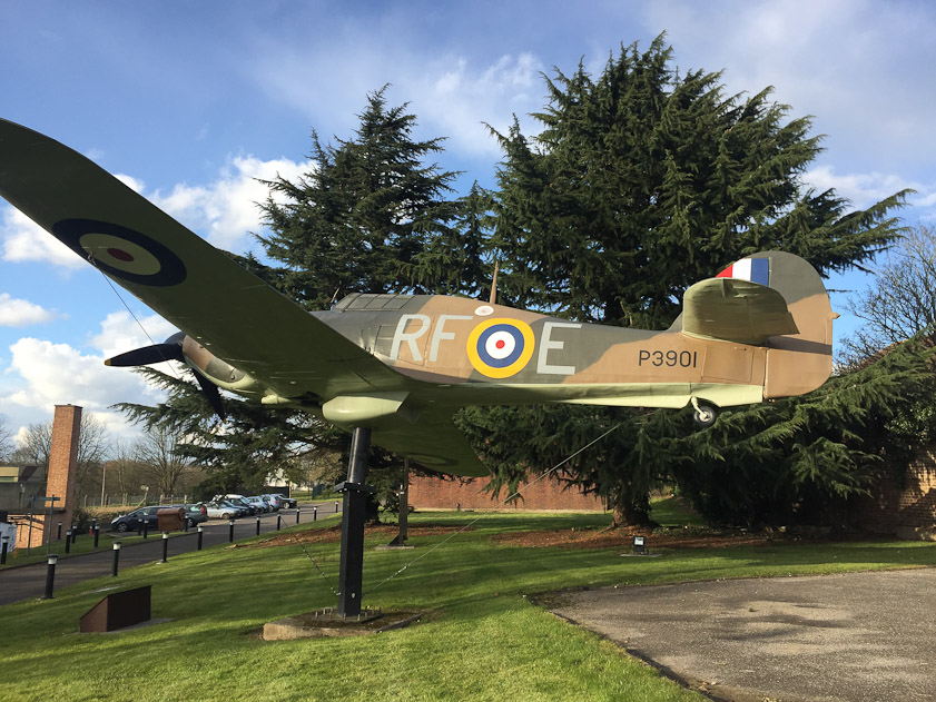 A Hurricane mounted next to the bunker.