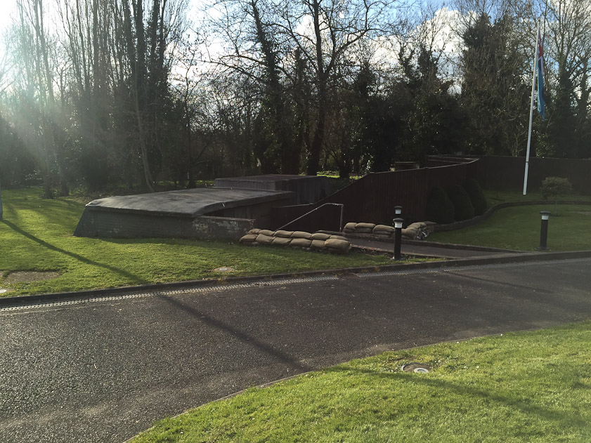 The entrance to the bunker is inconspicuous, to avoid being targeted by the Germans.