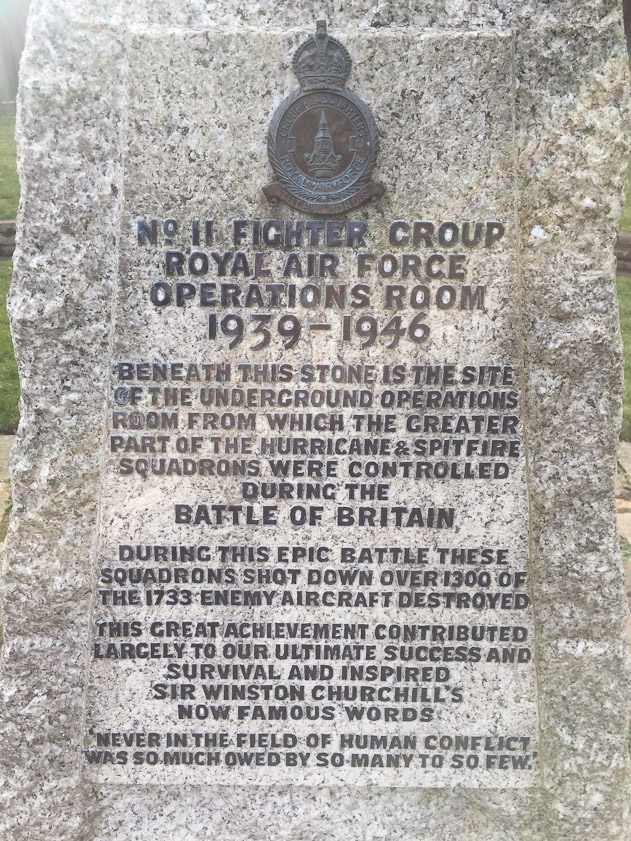 On our first day of visits, Mariana went to lunch with Helen Spankie, Janette worked, and Pete and I went to RAF Uxbridge to see the Battle of Britain Bunker.