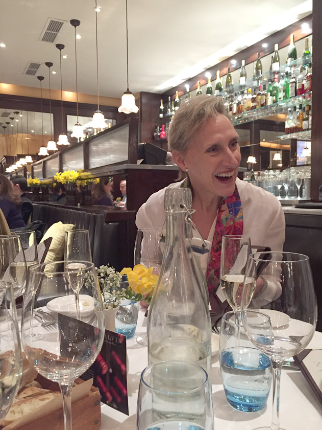 Janette at dinner that night at Galvin Restaurant on Baker Street.