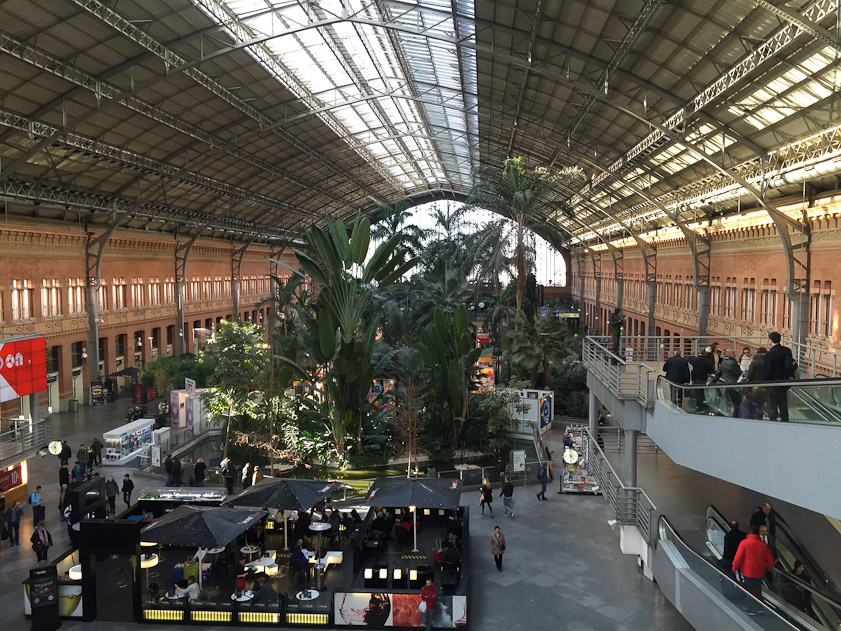 Atocha Station in Madrid is the place of departure  to southern Spain. It opened in 1892