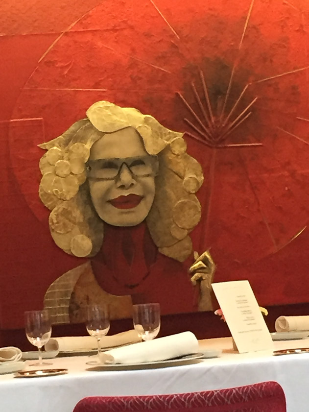 We were observed by this portrait on the wall facing us.