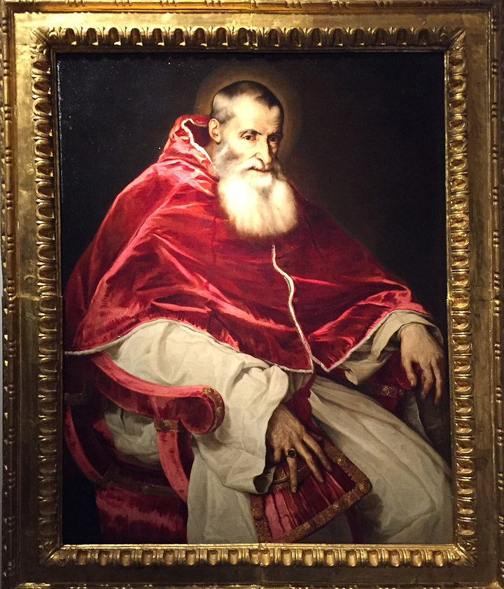 In the room to the right is Paul III by Titian