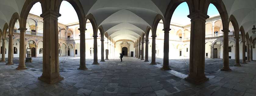 The small public art gallery is through the door straight ahead.