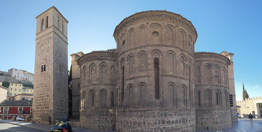 The Moorish tower is from 1175, the three apses are 13c