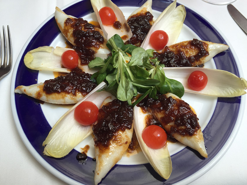 Another dish we found on several menus: stuffed squid.
