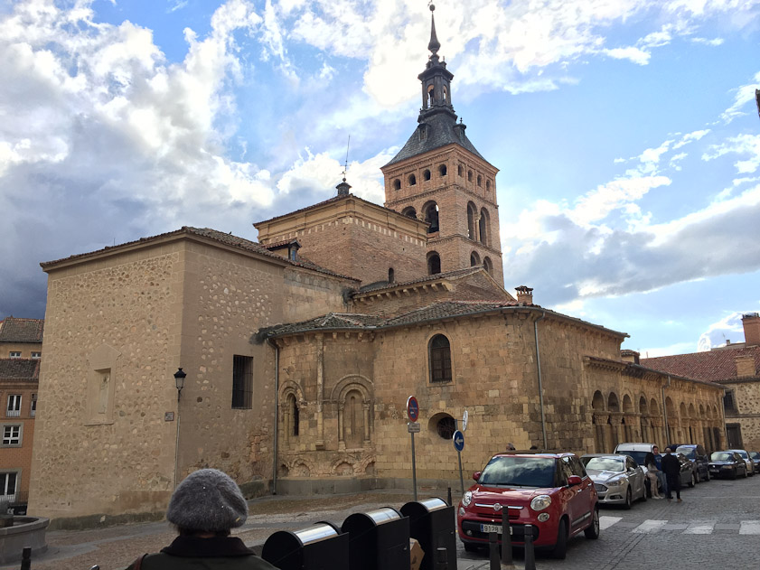The 12c church of San Martin from the east, with some ugly additions hiding the apses. Note the arcade on the south side, a feature of many Romanesque churches we saw on this trip.