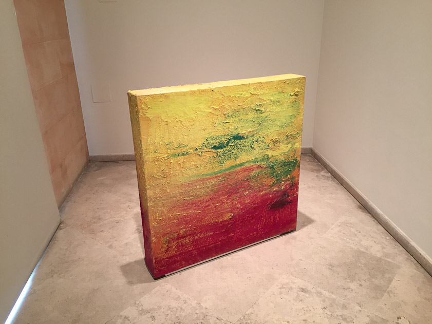 The first floor of the Contemporary Art Museum was occupied by a show of work by Alberto Reguera. I could only take one photo. His paintings 1991-2015 were exhibited, abstract and colorful, usually with a third dimension like this one.