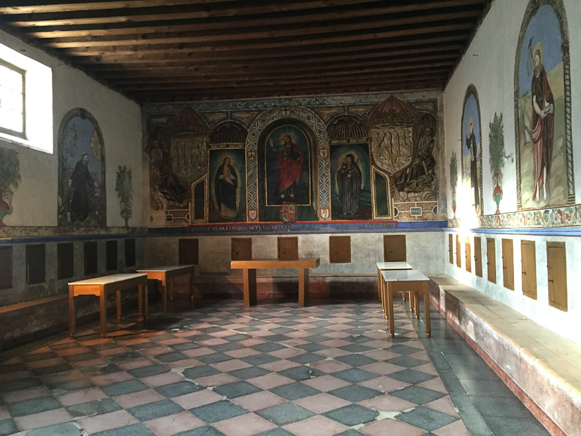 The refectory, where nuns ate without talking as a lesson was read to them.