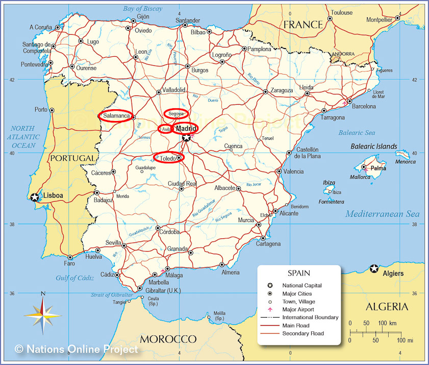For our sixth visit to Spain, in March 2016 we visited Toledo, Ávila, Salamanca, Segovia, and Madrid.
