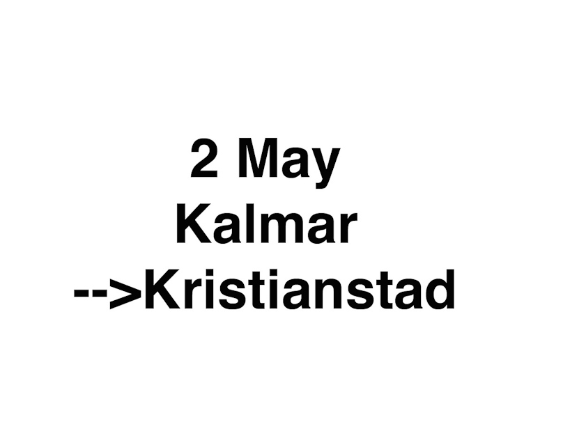 On 2 May we crossed the former frontier between Sweden and Denmark. Kalmar was built as a Swedish fortress and Kristianstad was the opposing Danish fortress city.