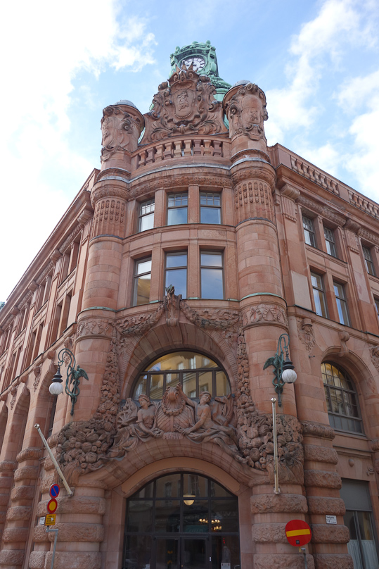 Walking from our hotel to the ferry landing to catch the boat to Drotnignholm Palace, we passed through a quiet government quarter with some fine buildings.
