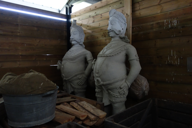 These figures were made by a visiting Indian potter.