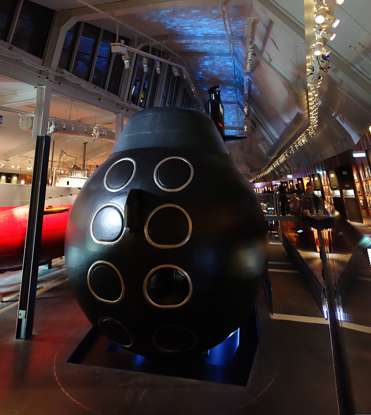 The bow of the Neptun, with torpedo tubes.
