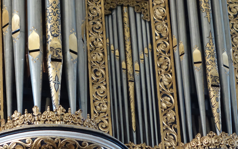 The oldest organ pipes were decorated with faces.