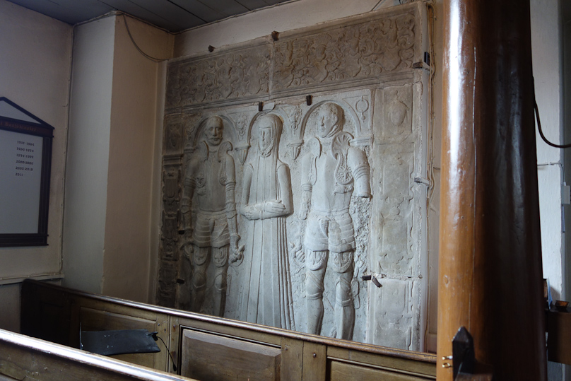 A large memorial in the church