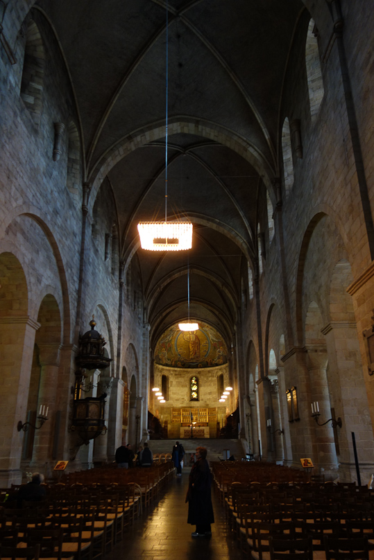 The nave looking east at the apse. Zettervall made it completely 