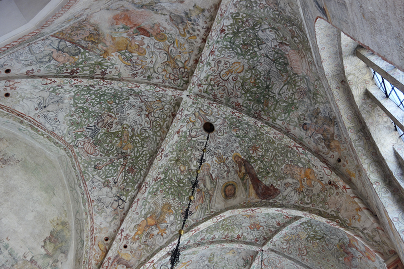 Painting in the vault of the Krämare chapel in S:t Petri kyrka.