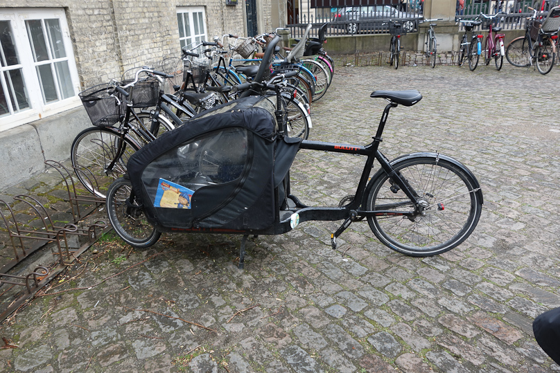 A specialized Danish bike, for carrying children.