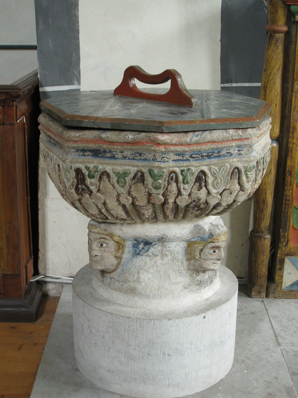 Font at Gamelgarn church