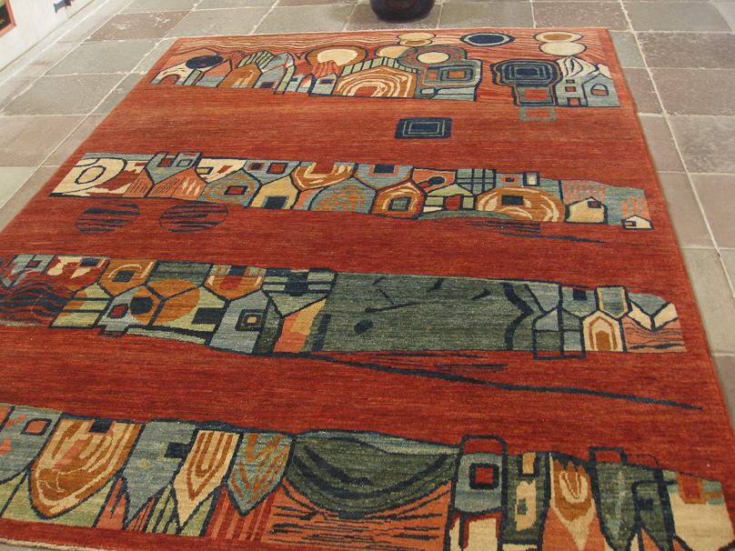 Swedish churches have some beautiful, modern carpets.