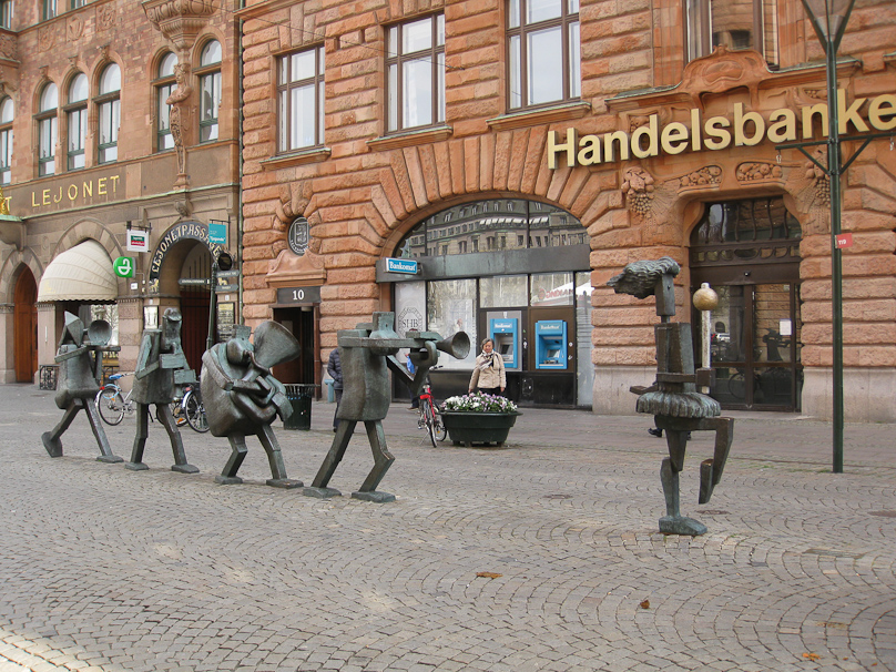 Malmö has a lot of good public sculpture, like this band just off the Stortorget.