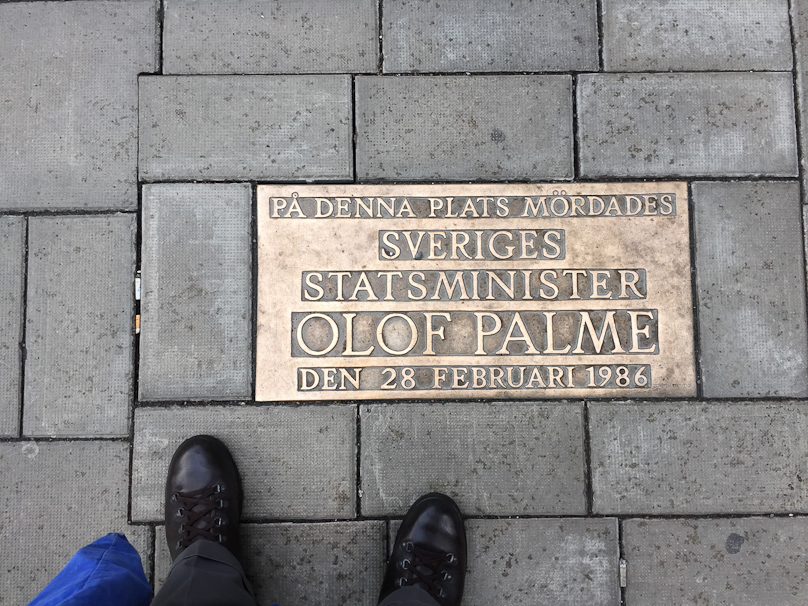 Our hotel was a block from the site of the assassination of Olof Palme in 1986.