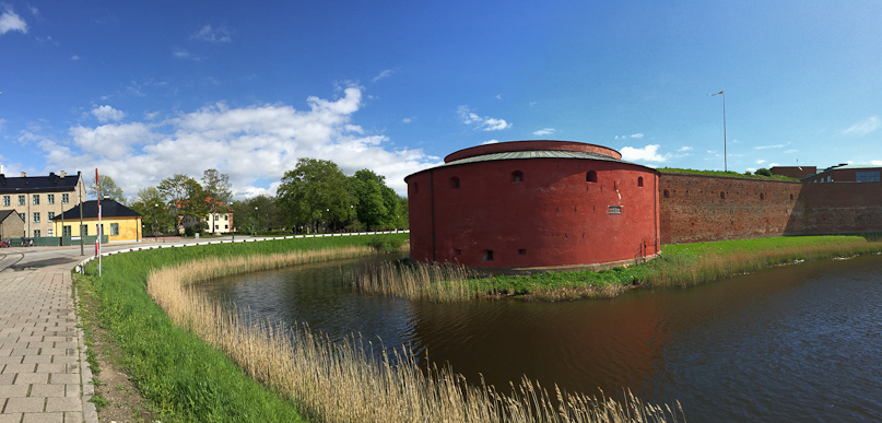 One of the two round gun towers at Malmo Castle.